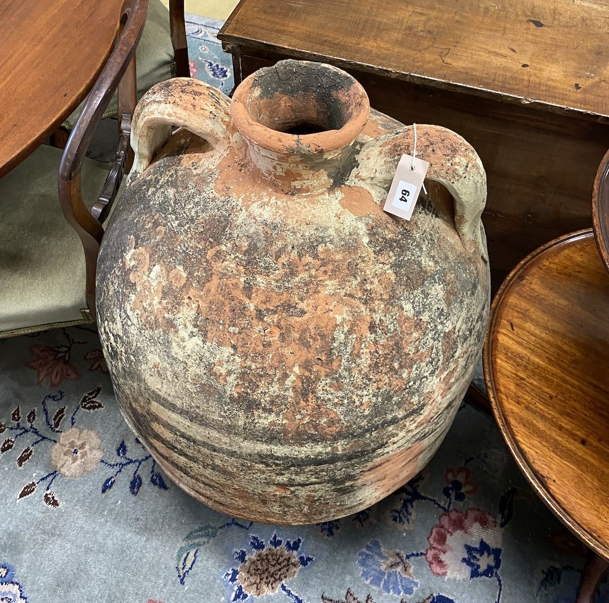 An amphora terracotta oil jar, height 90cm